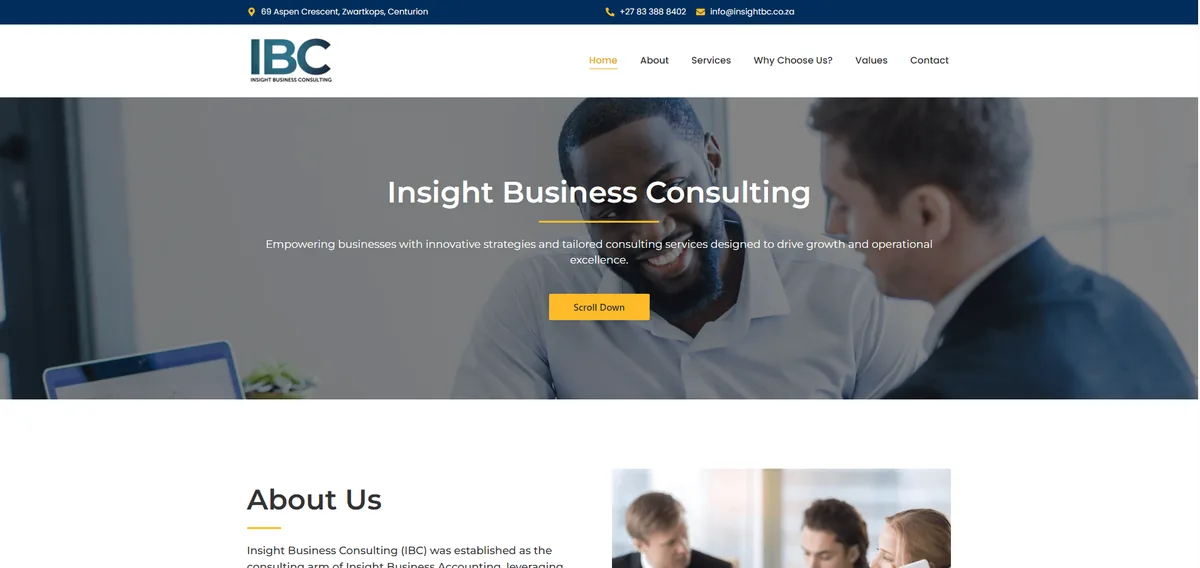 Business consulting website designed by Hostking