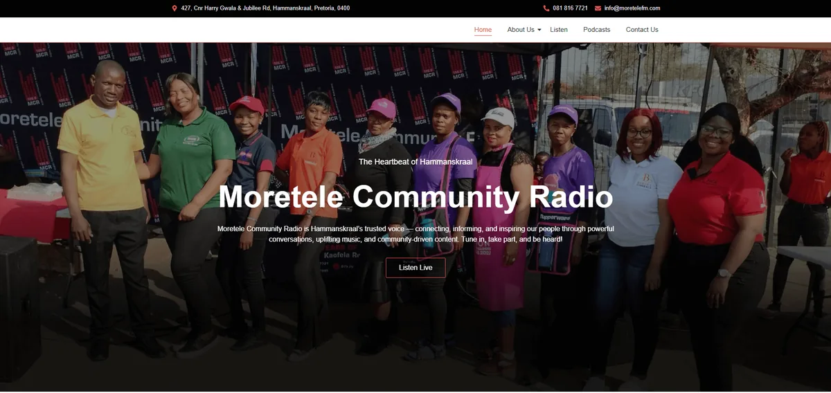 Community radio website designed by Hostking